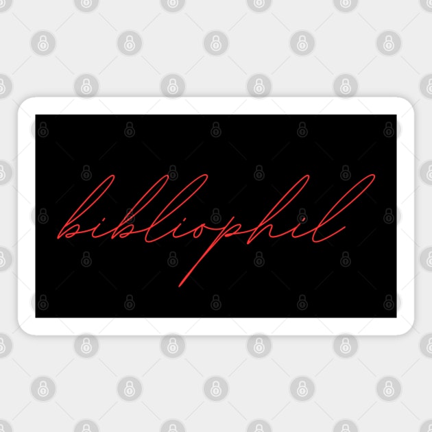 bibliophil - german language RED Magnet by PrintsHessin